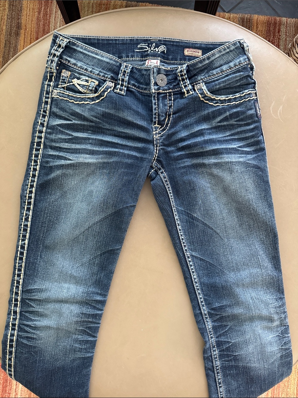 Silver Jeans Women's Indigo Blue Skinny Jeans with Contrast Stitching